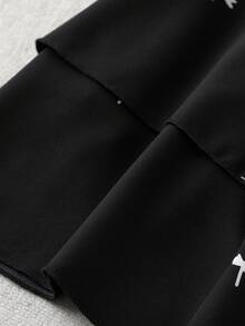 EMERY ROSE Bộ đồ 2 món cỡ lớn gồm áo tay phồng và quần ống đứng, họa tiết hoa nhí, trang phục thường ngày thoải mái cho nữ. - màu đen - Xem 3