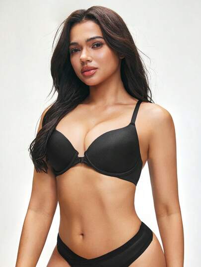 SHAPORA 1pc Front Closure Underwire Bra For Women
