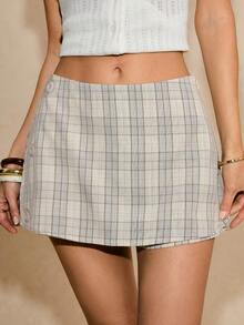 Poéselle Váy quần nữ kẻ caro, kiểu dáng thường ngày, đa năng. - Nhiều màu - Xem 6