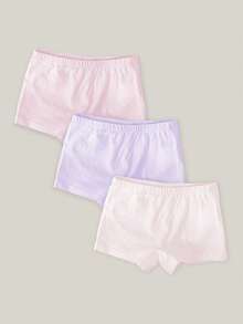 3pcs/Pack Young Girl Solid Color Comfortable Casual Briefs - Pink - View 4