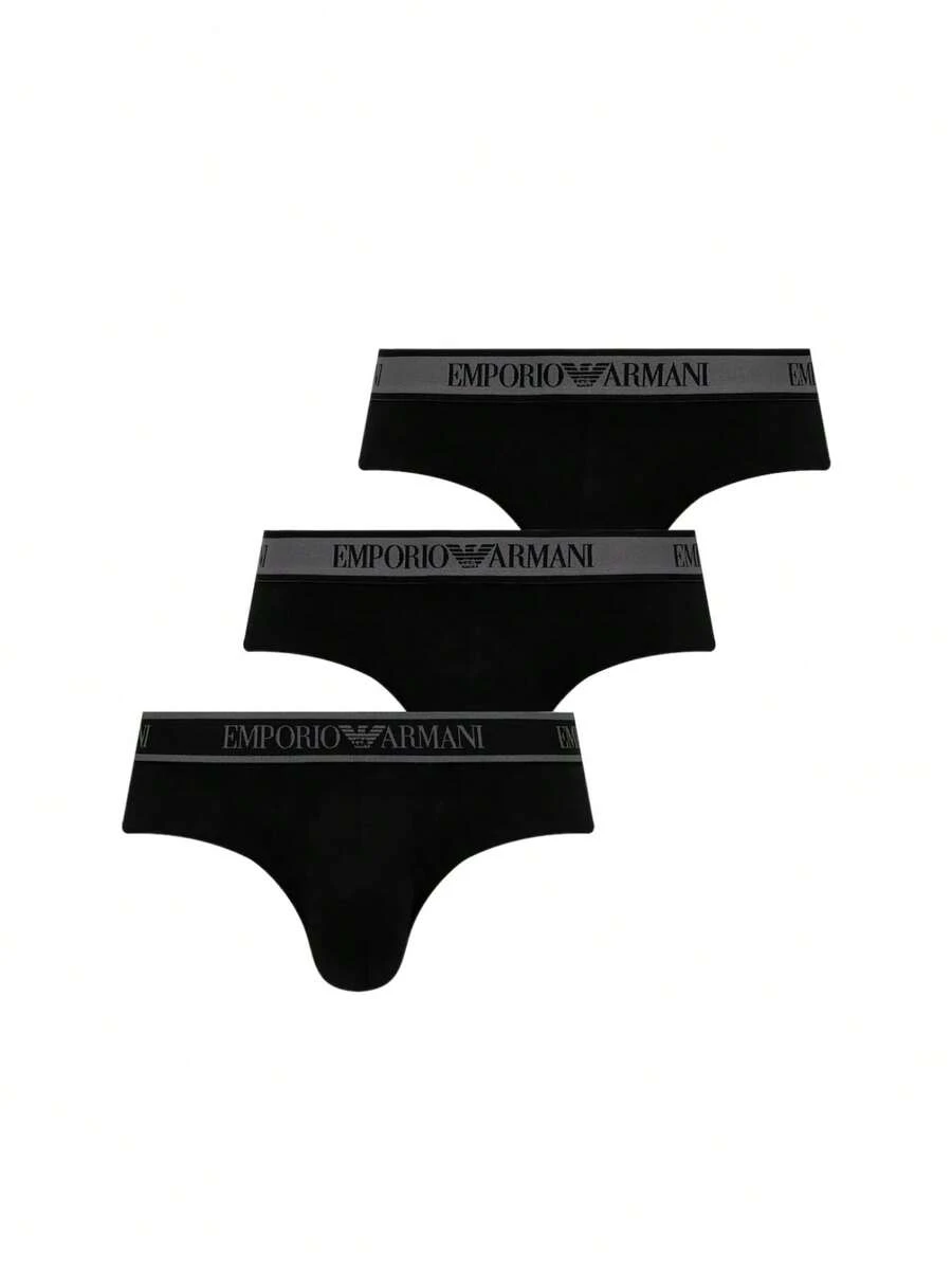 Armani 3 Pack Men's Trunks - Black - View 1