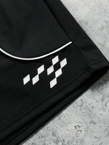 PAVTROS 男士落肩短袖宽松休闲时尚圆领T恤，夏季 - 黑色 - 查看 6