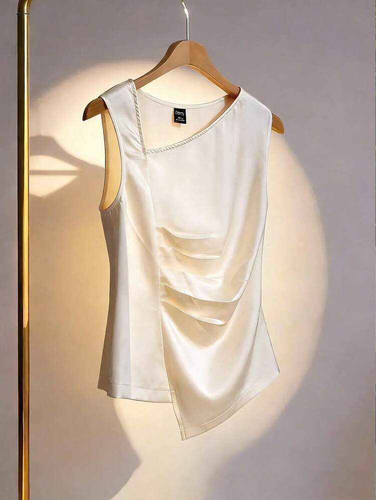 Satin Sleeveless Fitted Elegant Blouse For Women