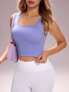 Sovereign Charm 无缝针织可拆卸前片女士运动背心 - 淡紫色 - 查看 1