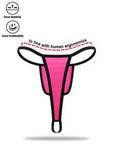 1pc Fashionable Alluring Magenta Fabric Slip-On Sexy Men's Underwear - Hot Pink - View 2