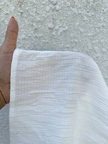 Sunnyshic 女士高腰白色喇叭裙，采用纹理面料，饰有蕾丝边，优雅时尚，欧美风，适合夏季度假穿着。 - 白色 - 查看 3