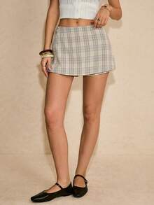 Poéselle Váy quần nữ kẻ caro, kiểu dáng thường ngày, đa năng. - Nhiều màu - Xem 4