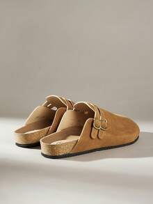 Solecia 女士平底软皮一脚蹬鞋，舒适百搭，适合通勤。 - 卡其色 - 查看 4