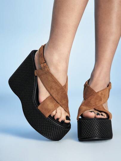 Sugerpunk Women's Thick Sole Sandals, Open Toe Platform Wedge Heels, Fashion Shoes Valentine's Day