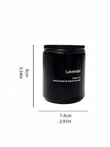 1个，哑光黑色大蜡烛，薰衣草香味大豆蜡烛，无香磨砂罐，男女皆宜的理想礼物 - 黑色 - 查看 2