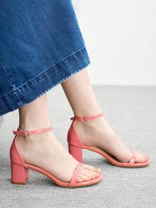 CUCCOO BIZCHIC 简约大方，时尚百搭，休闲职场通勤女式高跟凉鞋 - 粉色 - 查看 7