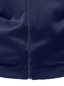 Conjunto de camiseta de manga larga con cuello alto y pantalones de chándal de colores lisos para hombre, ideal para otoño/invierno. Con letras estampadas en los puños y el dobladillo acanalados. Tejido suave y cómodo. Mangas largas con cremallera y cintura con cordón. Corte entallado pero holgado, ideal para actividades al aire libre. Conjunto de dos piezas. - Negro - Ver 6