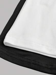 Girlism 2件套少女基础款中筒喇叭裤，黑白腰带交叉设计修身休闲喇叭裤套装 - 白色 - 查看 7