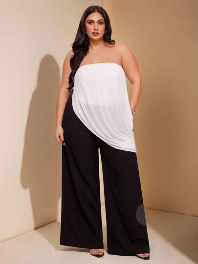SHEIN BAE Áo ống màu trắng thanh lịch dành cho nữ cỡ lớn, áo dự lễ hội âm nhạc, áo cho phái nữ, quà Valentine cho phụ nữ, ngày lễ tình nhân, tiệc trà, kỳ nghỉ, sinh nhật cho phụ nữ