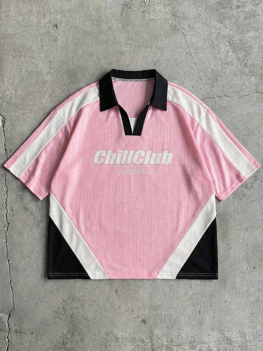 AXEPEAK 男士休闲撞色短袖Polo衫，夏季 - 彩色 - 查看 1