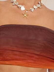 Lumalex Bộ đồ 2 món áo croptop trễ vai phối ombre cho nữ, thời trang mùa hè. - Rỉ Nâu - Xem 6