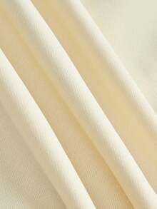 SURIMA 休闲简约印花图案连帽长袖宽松女式卫衣 - 米色 - 查看 7