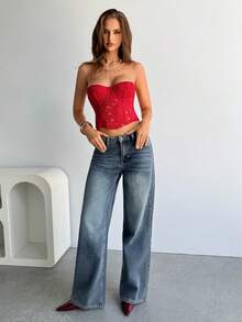 Aloruh Blusas para Mujer - Rojo - Ver 3