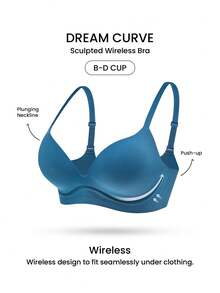 LUVLETTE Dream Curve Support+ 海军蓝无钢圈聚拢T恤基础尺码Freedom文胸舒适必备 - 墨綠色 - 查看 10