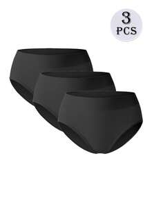 3pcs/Set Women's Seamless Comfortable Skin-Tight Waist Cincher & Butt Lifter Briefs - Black - View 4