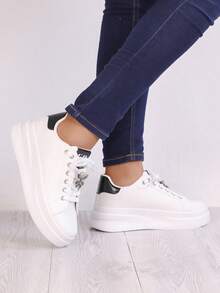 women's sneakers - Blanco y Negro - Ver 2