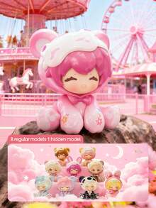 POKOJA LAND Blind Box (Non-Plush Filling), Blind Box Character Set - Happy Park Animal Theme High-Quality Collectible Toy | Ideal Surprise Gift For Family And Friends | Cute Decorative Collectible Toy, 8 Regular Models + 1 Hidden Model,Suitable As Gift For Friends - Tide play blind box - View 2