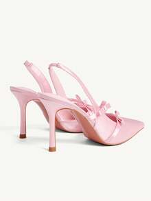 CUCCOO CHICEST 女士尖头蝴蝶结装饰优雅高跟鞋 - 粉色 - 查看 12