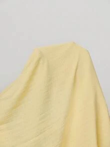 Aalyst 女款優雅夏季亞麻無袖A字洋裝，領口鈕扣前開襟收腰口袋設計，淡黃色度假節日出遊職場婚禮適用 - 淡黃色 - 查看 8