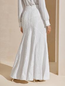 Graceveil Chân váy xếp ly ren màu nâu thanh lịch dành cho nữ - trắng - Xem 2