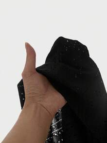 ESTAVOR Camisa de manga corta con textura y bordado para hombre, primavera/verano - Negro - Ver 5