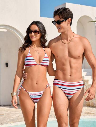 Manfinity VDAYZ Quần bơi nam mùa hè thoáng khí, sọc nhiều màu sắc, thích hợp đi biển.