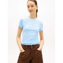 Linear Women´S T-Shirts Almost Yellow - Light Powdery Blue - View 2