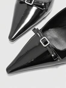 CUCCOO BIZCHIC Tacones altos de punta cuadrada, sexy y de moda para mujer - Negro - Ver 7