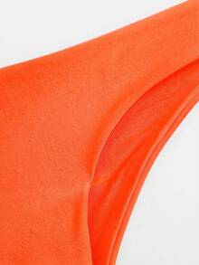 Swim Basics 女士纯色简约日常泳裤 - 橘色 - 查看 4