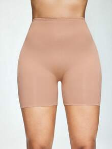 Solid Color High Waist Seamless Shapewear Shorts - Baby Pink - View 3