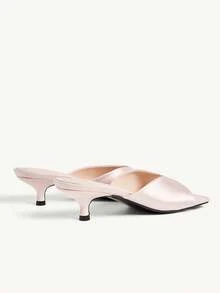 CUCCOO CHICEST Open Toe Heeled Mules Back To School Shoes College Student Shoes Spring Shoes Spring Break Easter For Christmas Valentine's Day Elegant Shoes - Baby Pink - View 10