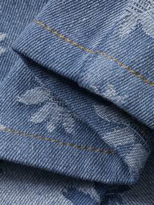 DAZY 女士抹胸上衣和宽松牛仔裤套装 - 藍色 - 查看 3