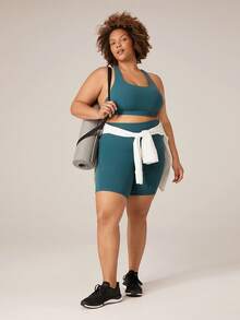 GLOWMODE FeatherFit™ Multi Crossover Strap Adjustable Buckle Back Sports Bra Low Impact Yoga Daily Removable Cups - Dark Green - View 6