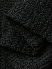 FRIFUL Women's Summer/Spring Solid Color Tie Bow Slim Fit Versatile T-Shirt Off The Shoulder - Black - View 7