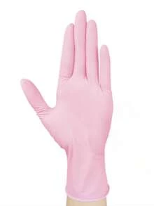20/50pcs Light Pink Latex-Free Disposable Gloves, Suitable For Cleaning, Dishwashing, Beauty Salon, Cleaning Gloves, Pink Nitrile Gloves - Baby Pink - View 2