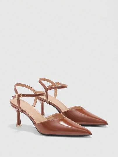 CUCCOO BIZCHIC Damskor med spetsig tå och spänne, eleganta smala högklackade skor