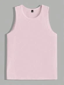 EASEVO Plus Size Men's Solid Color Round Neck Casual Versatile Tank Top - Multicolor - View 3