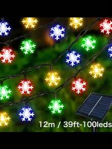 Solar Snowflake String Lights, 5m 20leds / 7m 50leds /12m 100leds Christmas Decorations, Multicolor 8 Lighting Modes, Outdoor Waterproof Garden Festive Decor, Romantic Atmosphere, For Courtyard, Patio, Holiday, Party, Christmas Tree Decoration - Snowflake - View 12