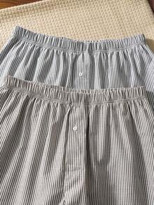 2条装男士弹力腰带条纹休闲日常平角内裤 - 彩色 - 查看 4