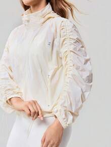 OutZeal Women Sun-Proof Jacket Camping Hiking Back Mesh Design Stand Collar Zip Up Outdoor Tops - Yellow - View 9