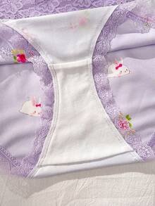 PetitDoll Women's Fashion Lace Patchwork Thong Panties - Mauve Purple - View 10