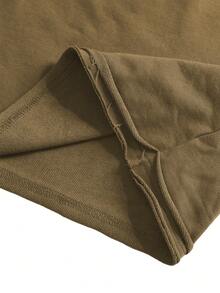 ROMWE MEN Street Life Men's Street American Design Splatter Paint Zebra Effect Graphic T-Shirt - Khaki - View 6