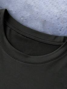 Manfinity EMRG 男士印花圆领长袖T恤 - 黑色 - 查看 3