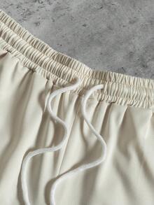 PAVTROS Men's Round Neck Short Sleeve Fashionable Summer Casual T-Shirt Set - Beige - View 7