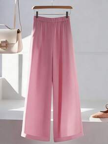 SHEIN LUNE CURVE Einfarbige Lässig Hose in Große Größen - Babypink - Übersicht 2